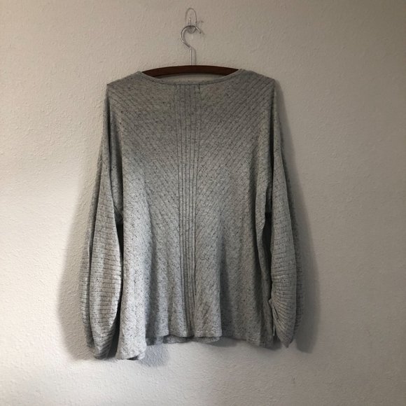 Design 365 Viscose Silk Cashmere Blend Gray Cinched Sleeve Sweater Size Large - Picture 4 of 4